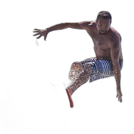 man, striped, shorts, surfing transparent PNG cut-out