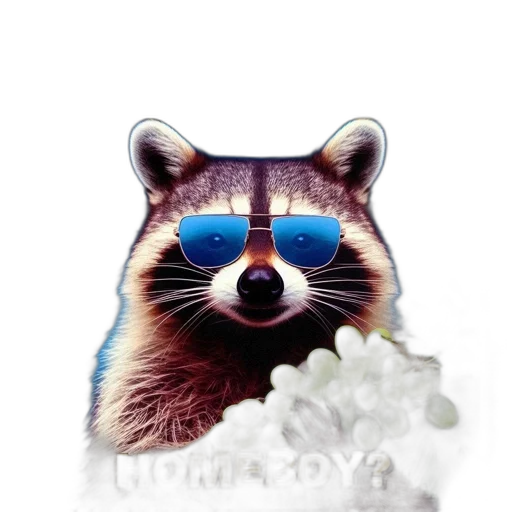 animal, jacket, vaporwave, photorealistic transparent PNG cut-out
