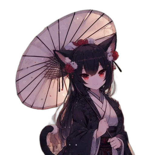 umbrella, hat, staff, dragon transparent PNG cut-out