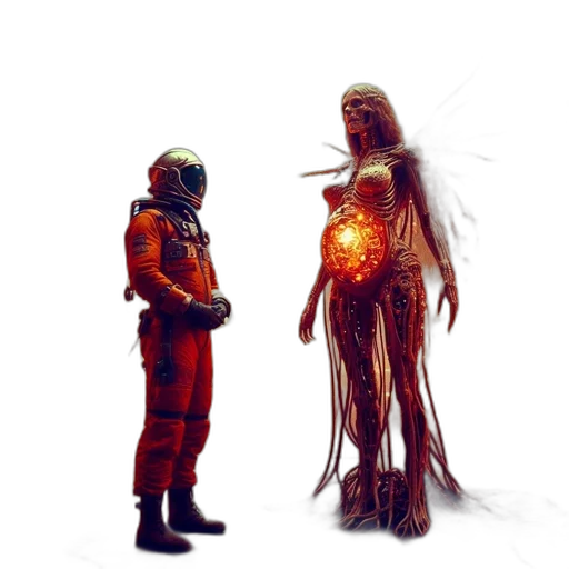 robot, dress, creature, concept art transparent PNG cut-out