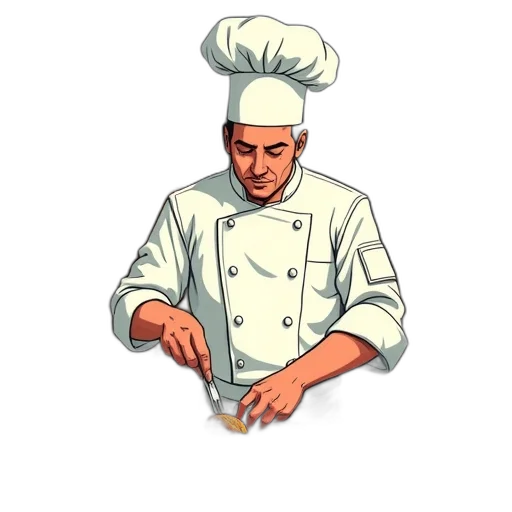 staff, food, jacket, face transparent PNG cut-out