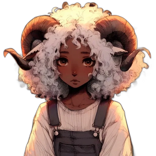 creature, hair, staff, mask transparent PNG cut-out