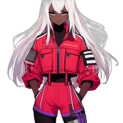jacket, robot, staff, hair transparent PNG cut-out
