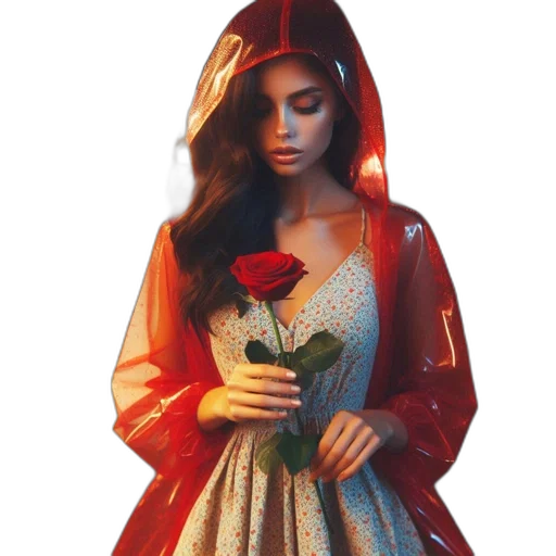dress, flower, jacket, crown transparent PNG cut-out