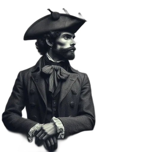 hat, staff, jacket, face transparent PNG cut-out