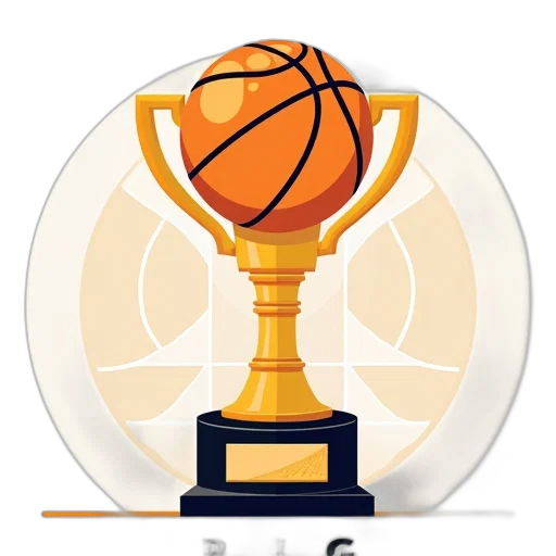 stylized, illustration, basketball, trophy transparent PNG cut-out