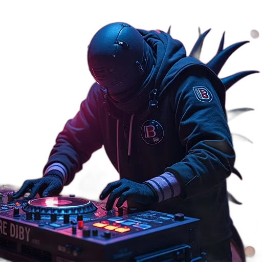 jacket, mask, staff, robot transparent PNG cut-out