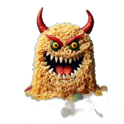 food, mask, creature, 3d render transparent PNG cut-out