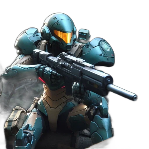 robot, weapon, concept art, 3d render transparent PNG cut-out