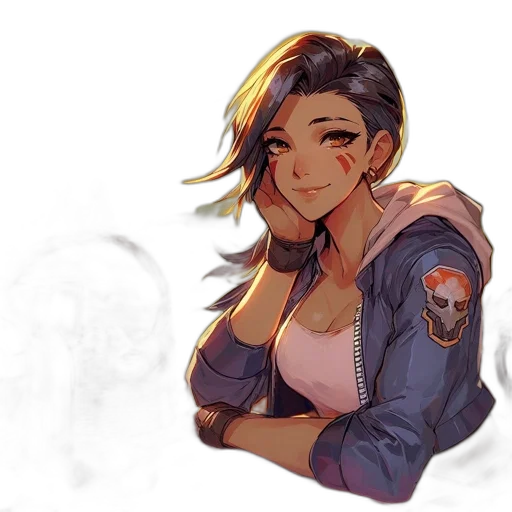 jacket, face, concept art, anime transparent PNG cut-out