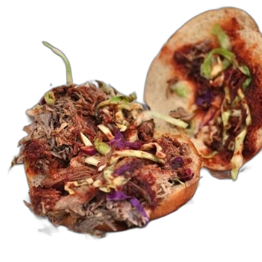 food, plate, pulled, pork transparent PNG cut-out