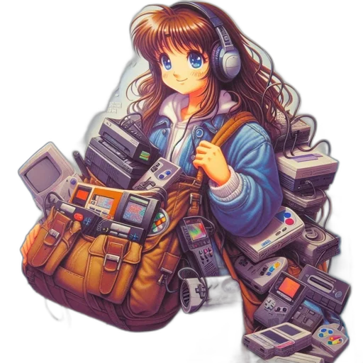 jacket, robot, staff, weapon transparent PNG cut-out
