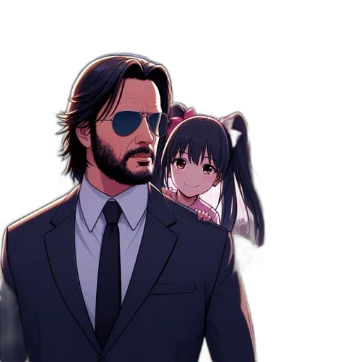 weapon, hair, jacket, anime transparent PNG cut-out