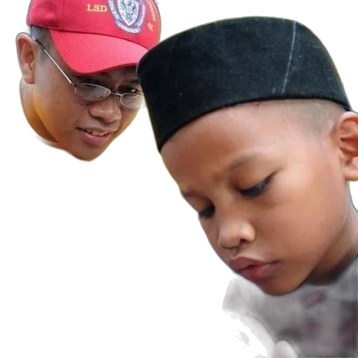 hat, staff, face, photorealistic transparent PNG cut-out