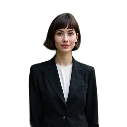 staff, jacket, face, dress transparent PNG cut-out