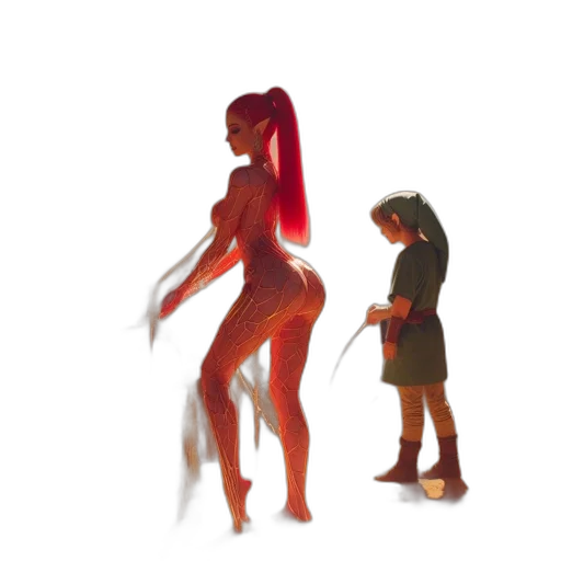 creature, dress, weapon, hair transparent PNG cut-out