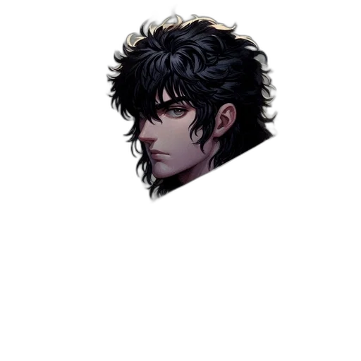 face, hair, dragon, staff transparent PNG cut-out