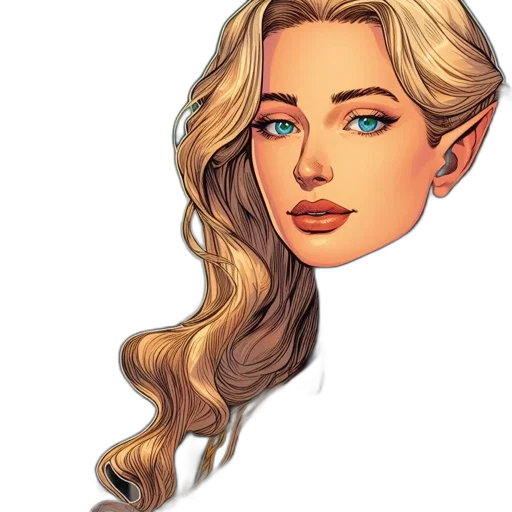 face, hair, crown, fantasy art transparent PNG cut-out