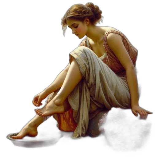 dress, jewelry, shoes, oil painting transparent PNG cut-out