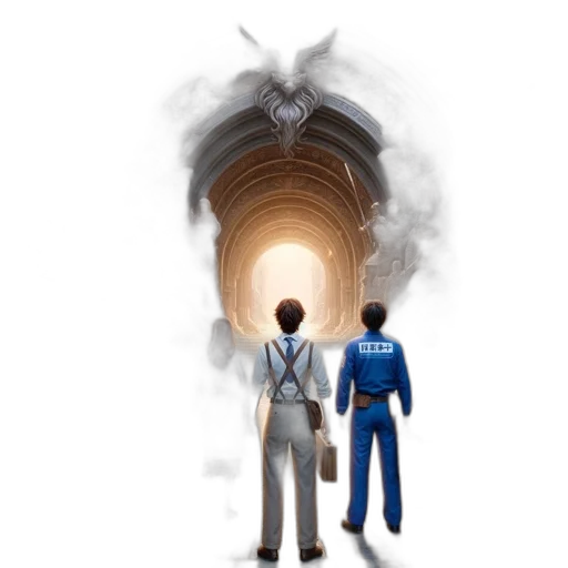 robot, staff, hair, concept art transparent PNG cut-out