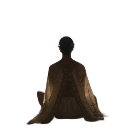 dress, staff, umbrella, hair transparent PNG cut-out