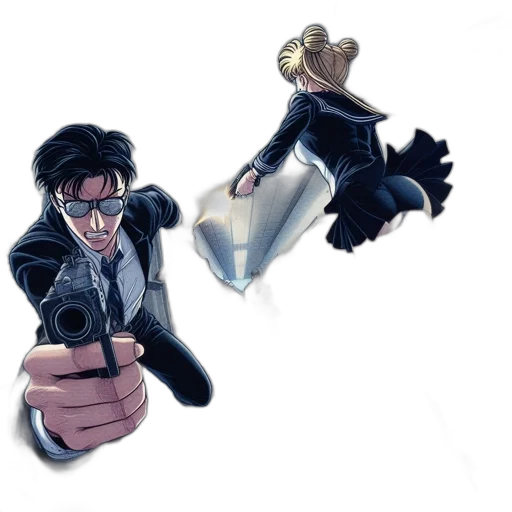 weapon, jacket, staff, concept art transparent PNG cut-out