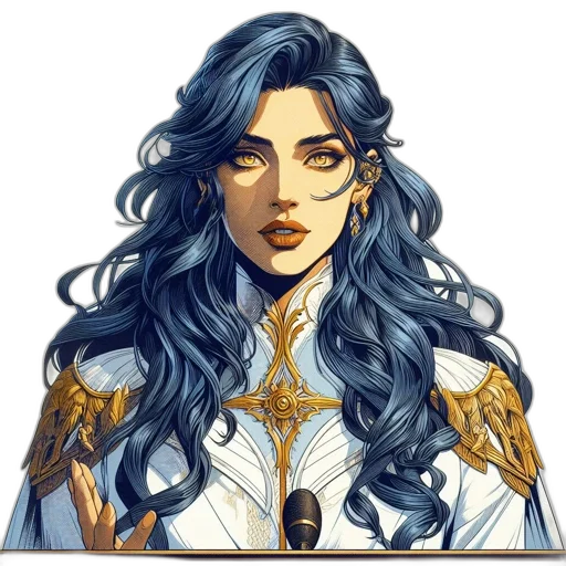face, staff, crown, fantasy art transparent PNG cut-out
