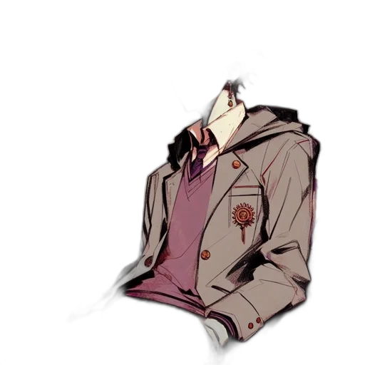 jacket, staff, creature, weapon transparent PNG cut-out