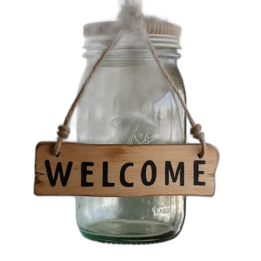 hanging, mason, jar, wooden transparent PNG cut-out
