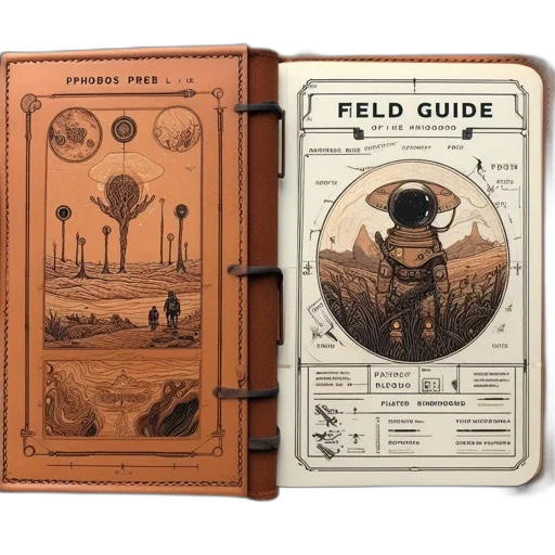 earth tones, handmade, notebook, titled transparent PNG cut-out