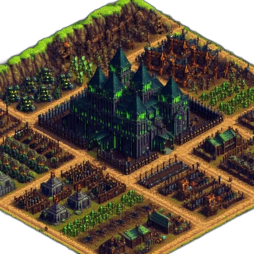 pixel art, concept art, fantasy art, 3d render transparent PNG cut-out