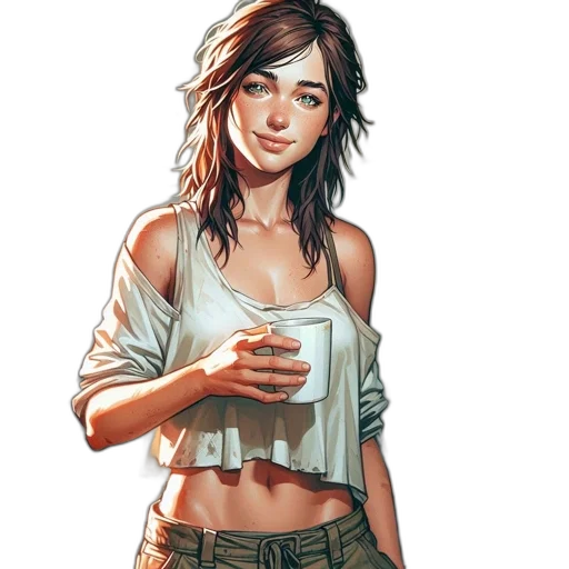 face, dress, jacket, comic book art transparent PNG cut-out