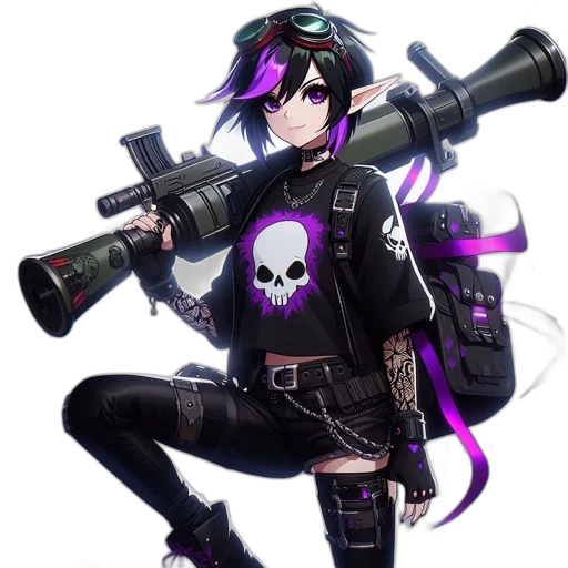 weapon, staff, jacket, cyberpunk transparent PNG cut-out