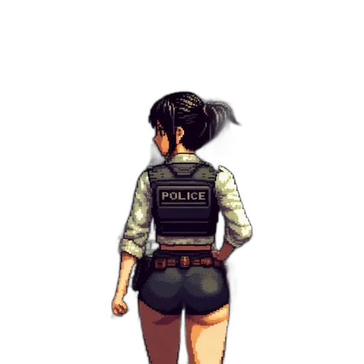 jacket, dress, weapon, staff transparent PNG cut-out