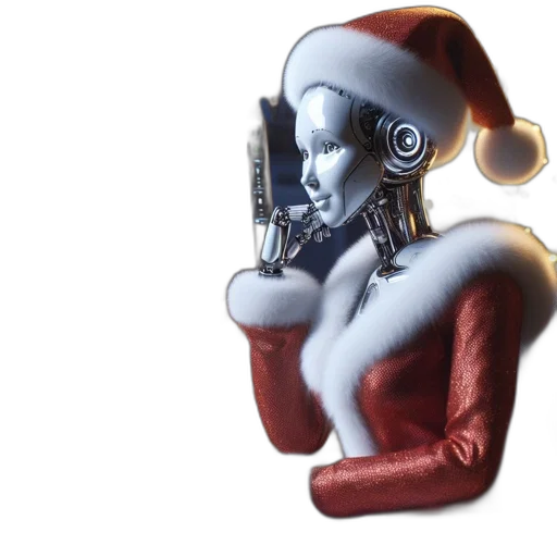 robot, 3d render, concept art, festive transparent PNG cut-out