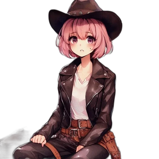 jacket, hat, staff, weapon transparent PNG cut-out