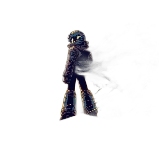 robot, creature, mask, staff transparent PNG cut-out