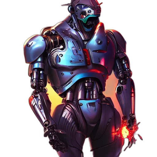 robot, weapon, staff, concept art transparent PNG cut-out