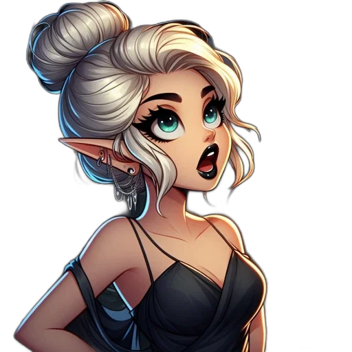 staff, face, dress, fantasy art transparent PNG cut-out