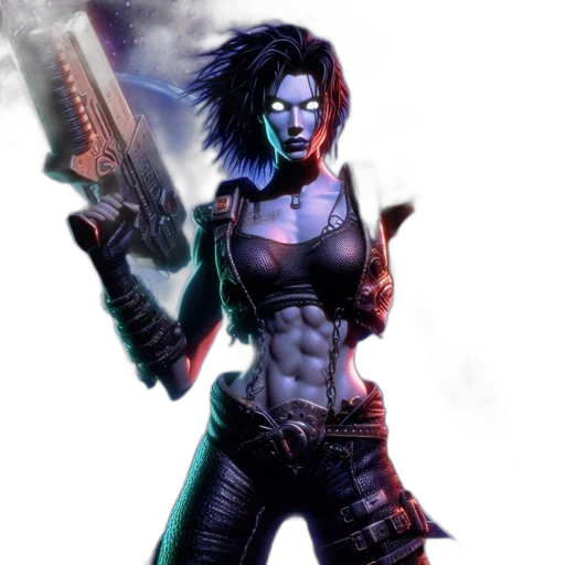 cyberpunk, comic book art, concept art, fantasy art transparent PNG cut-out