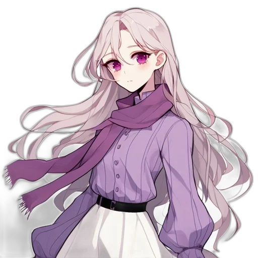 staff, flower, dress, hair transparent PNG cut-out
