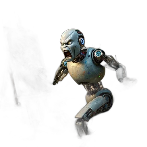 robot, staff, weapon, creature transparent PNG cut-out