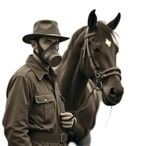 hat, animal, jacket, staff transparent PNG cut-out