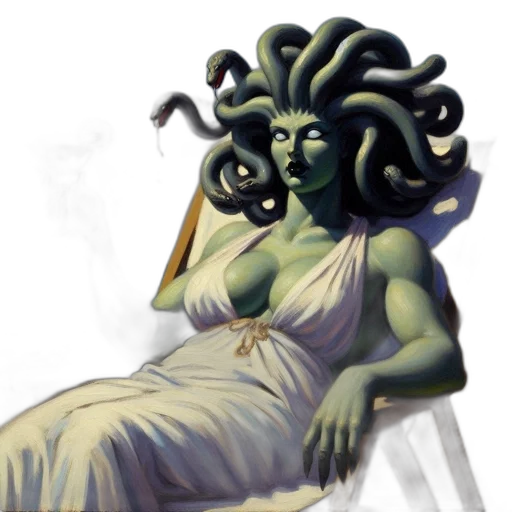 creature, dress, staff, hair transparent PNG cut-out