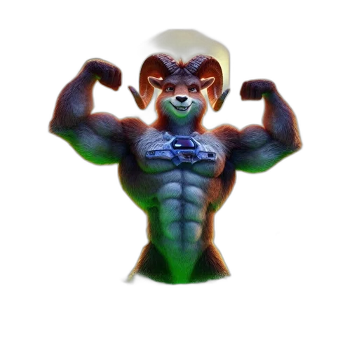 creature, animal, staff, 3d render transparent PNG cut-out