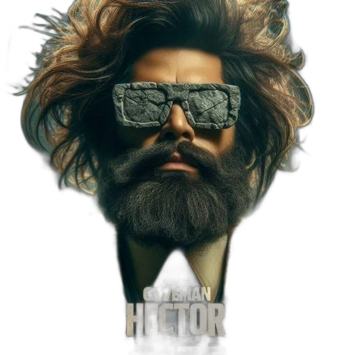hair, face, mask, staff transparent PNG cut-out