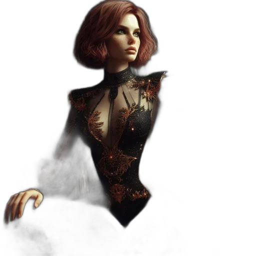 dress, jacket, staff, face transparent PNG cut-out