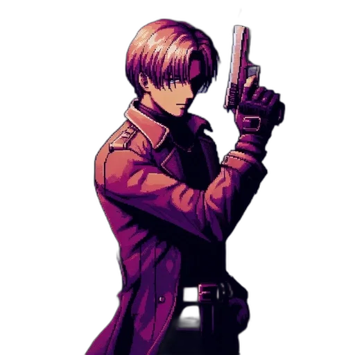weapon, jacket, staff, pixel art transparent PNG cut-out