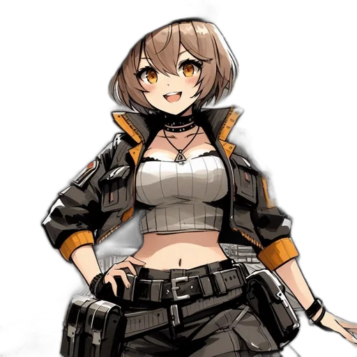 jacket, staff, weapon, robot transparent PNG cut-out