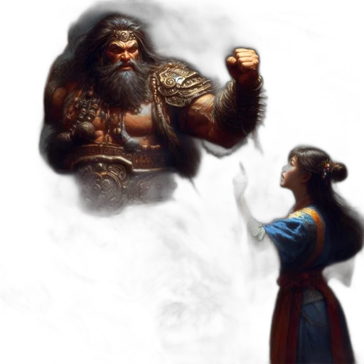 fantasy art, concept art, comic book art, photorealistic transparent PNG cut-out